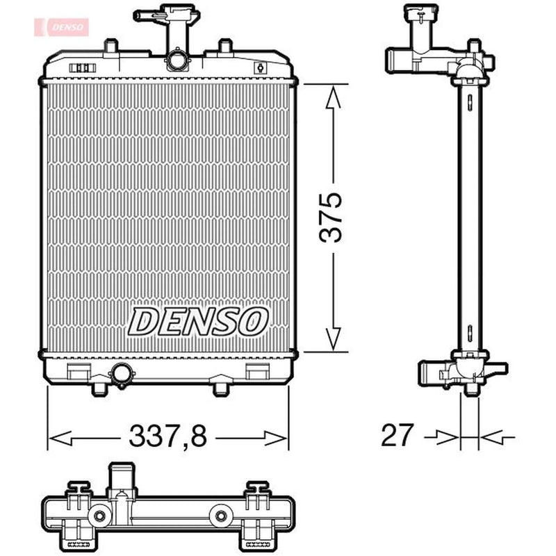 Denso Engine Radiator fits Citroën C1 II 2014-2021 1.0