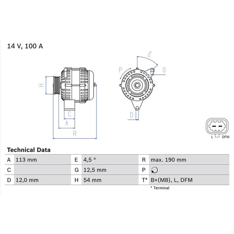 Bosch Car Alternator 12V