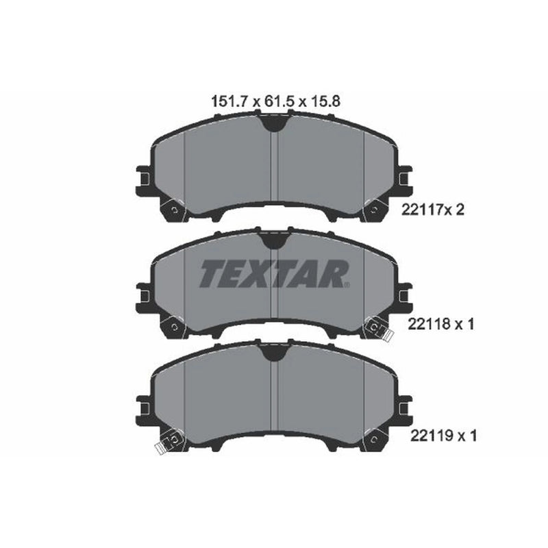 Textar Front Brake Pad Set 2211701
