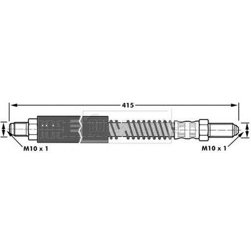 Borg & Beck Brake Hydraulic Hose Line Front Right BBH7026