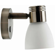 Nickel LED Reading Light with Opal Glass (Warm White / Touch Dimmable) Aten Lighting - Dynamic Drive