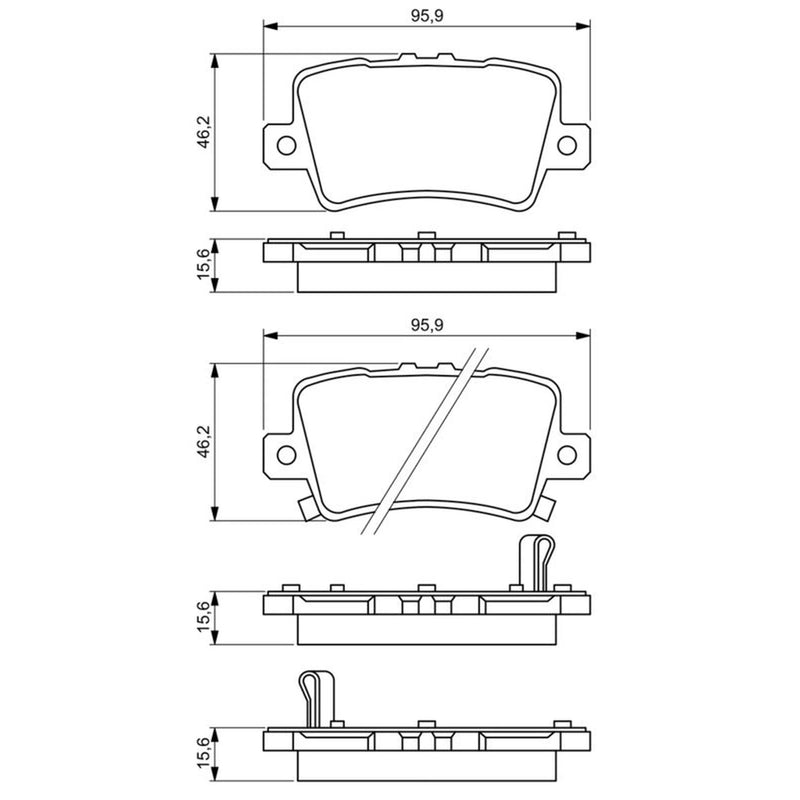 Bosch Front & Rear Pads fits Honda Civic VIII 2005-2011 1.4 1.8 2.2
