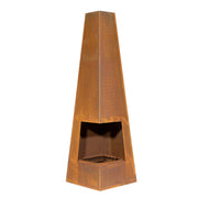 Dellonda Chiminea Wood Burner Heater for Outdoors W45cm x H150cm Corten Steel Dellonda  - Dynamic Drive