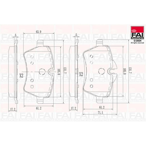 FAI Front Brake Pad Set fits Mini Mini 2003-2015