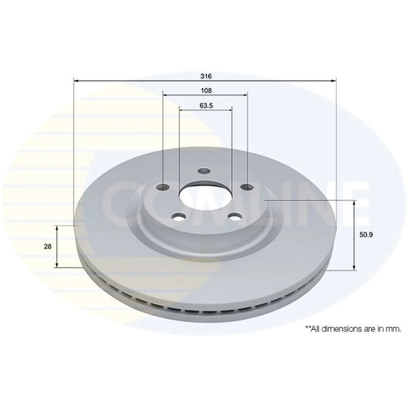 Comline 2 x Vented Front Brake Discs ADC5088V-x2