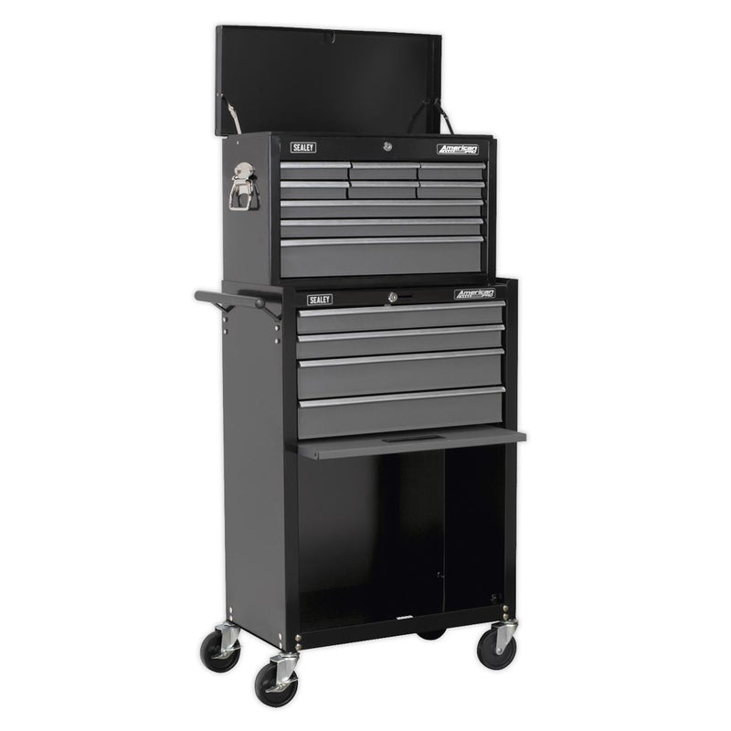 Sealey Topchest & Rollcab Combo 13 Drawer - Black/Grey AP2513B Sealey  - Dynamic Drive