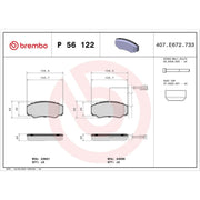 Brembo 4 x Rear Brake Pad Set fits Nissan Cabstar 2006-2013