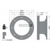 Textar 2 x Internally Vented Brake Discs 93127400