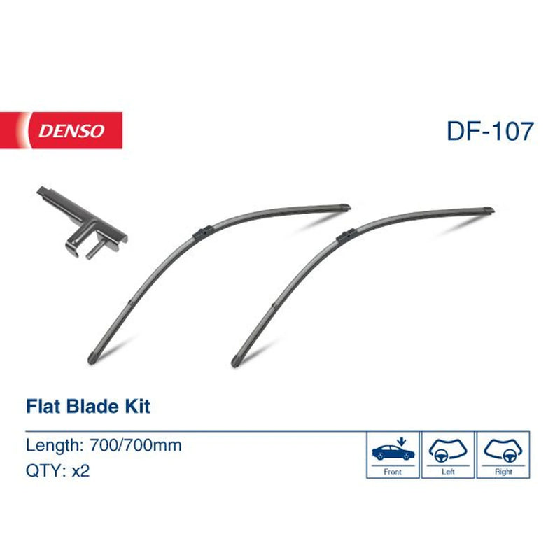 Denso Front & Rear Wiper Blade Set fits VW Touran 2003-2010 1.4 1.6 1.9 2.0