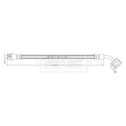 Borg & Beck Brake Hydraulic Hose Line Rear R BBH8933