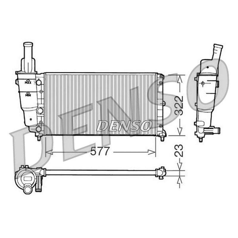 Denso Engine Radiator fits Fiat Palio 1998 on 1.2