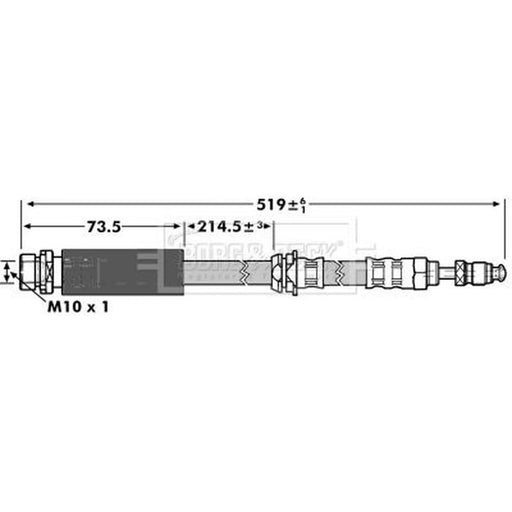 Borg & Beck Brake Hydraulic Hose Line Front Right BBH6965