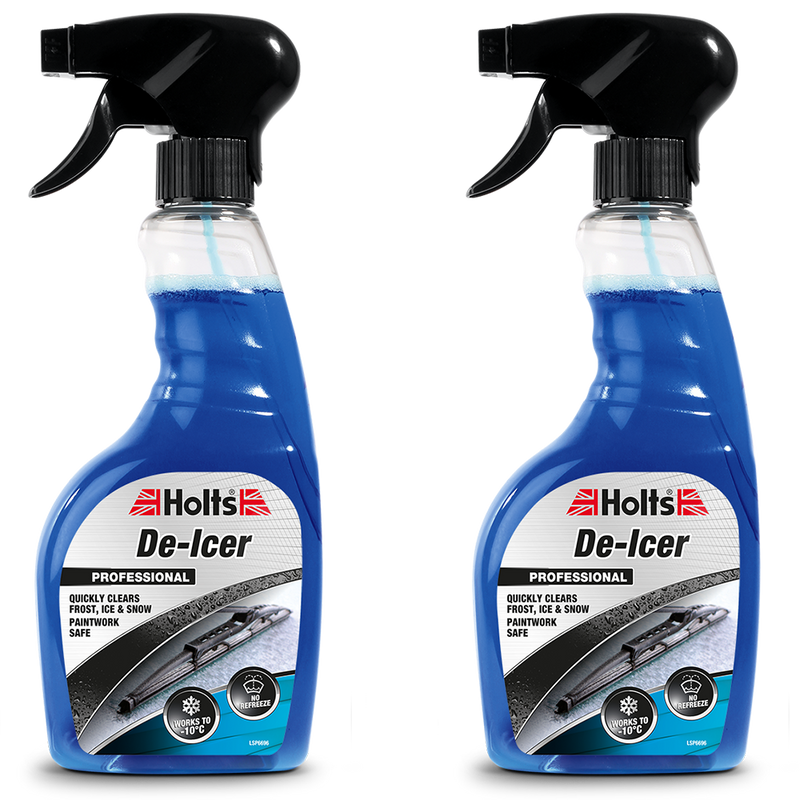 2x Holts Car De-Icer Spray Melts Windscreen Ice Frost Snow Winter De icer 500ml Holts - Dynamic Drive