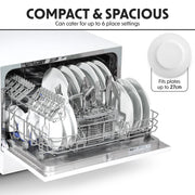 Baridi Tabletop Dishwasher 6 Place Settings 6.5L Capacity - White DH83 Baridi - Dynamic Drive