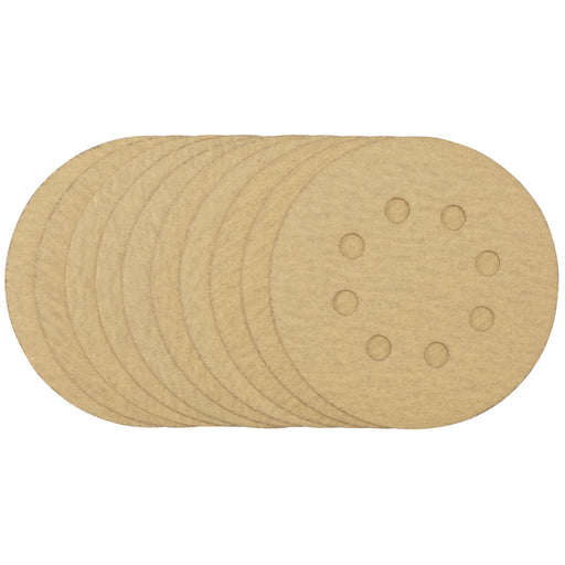 Draper Gold Sanding Discs with Hook & Loop, 125mm, 180 Grit (Pack of 10) 58113 Draper - Dynamic Drive