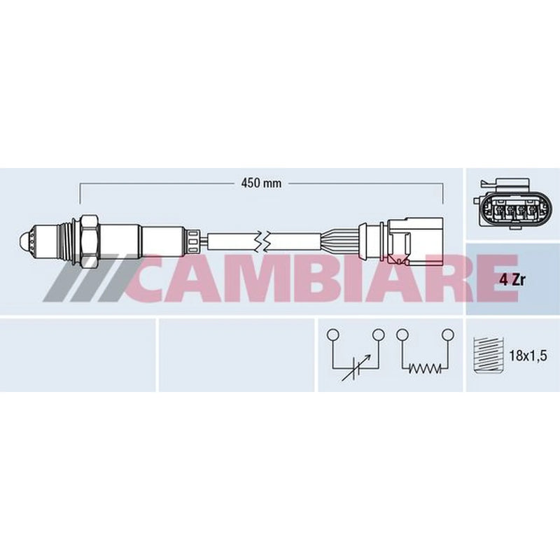 Cambiare O2 Lambda Oxygen Sensor before catalytic converter fits Seat Ibiza