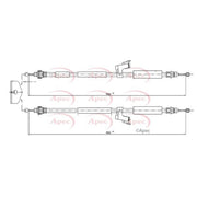 Apec Handbrake Cable Left Rear fits Volvo V40 Cross Country 2012-2019