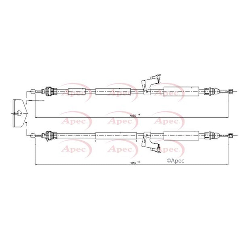 Apec Handbrake Cable Left Rear fits Volvo V40 Cross Country 2012-2019