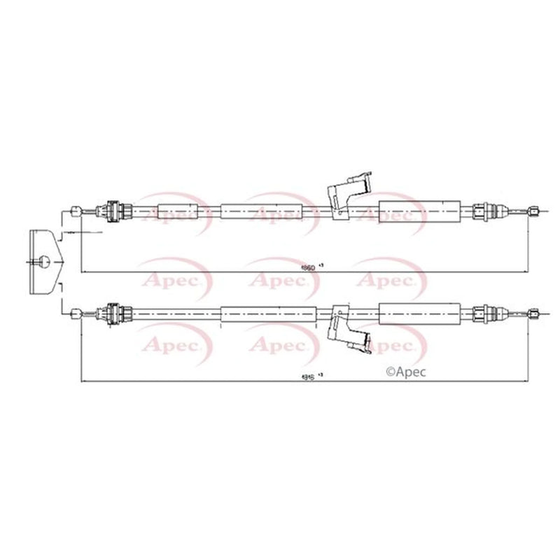 Apec Handbrake Cable Right Rear CAB1620