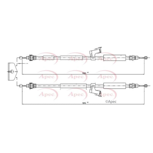 Apec Handbrake Cable Right Rear CAB1620