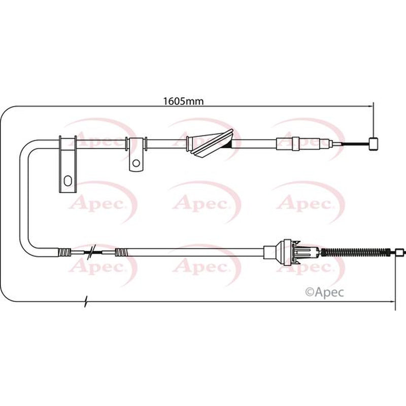 Apec Handbrake Cable Left Rear fits Land Rover Freelander I 1998-2006 1.8 2.0