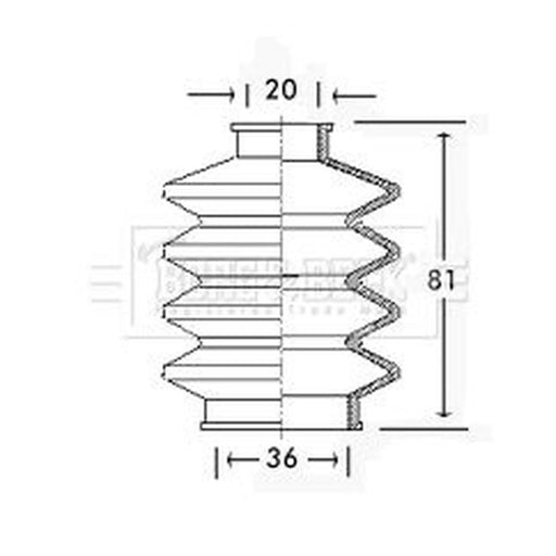 Borg & Beck Drive Shaft Bellow Kit transmission sided BCB2423