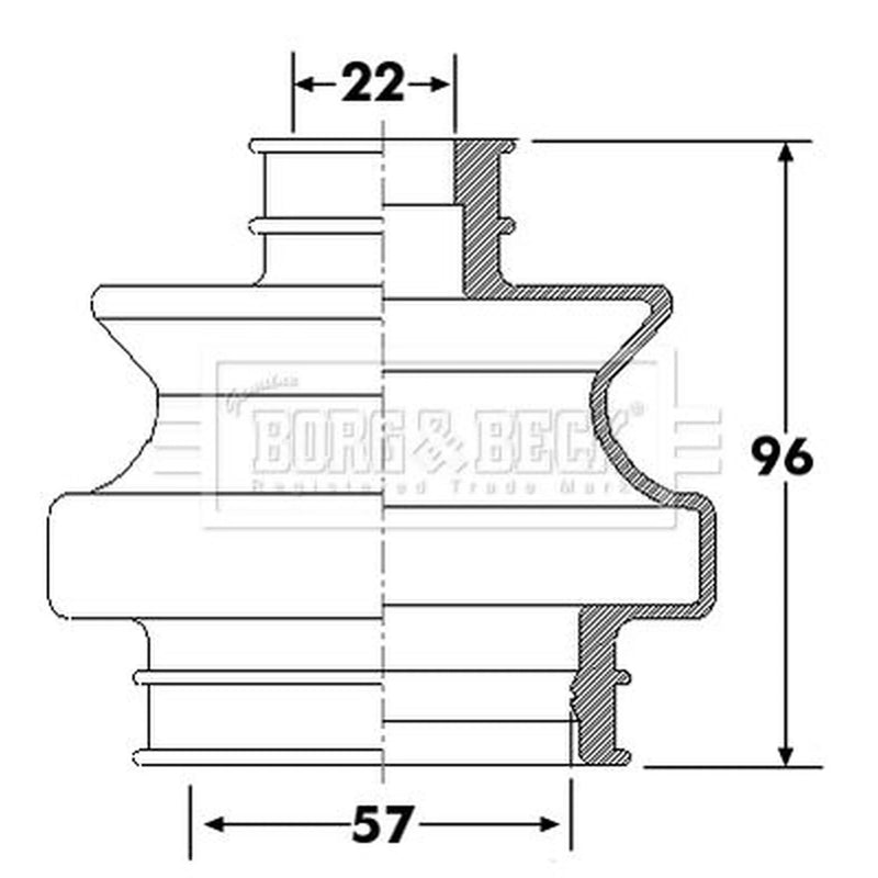Borg & Beck Drive Shaft Bellow Kit transmission sided BCB6301