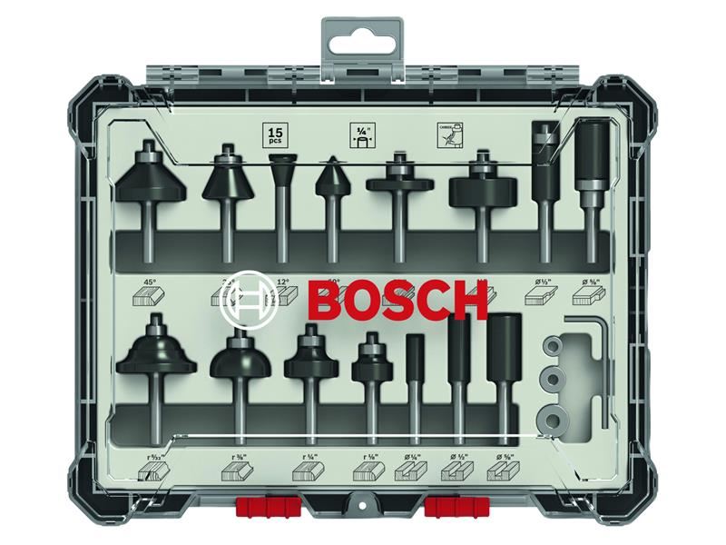 Bosch Powertool Accessories PRO Router Bit Mixed Set, 15 Piece Bosch Powertool Accessories - NN4 Online