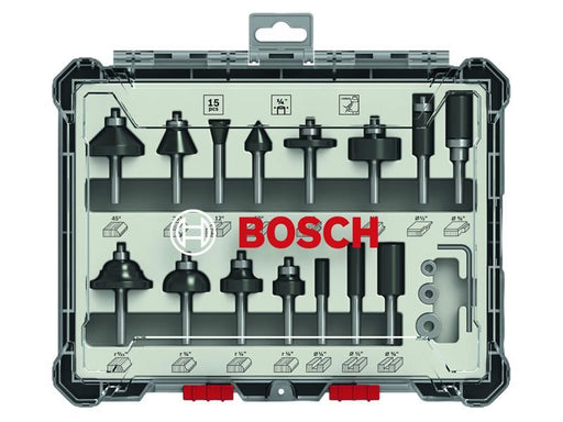 Bosch Powertool Accessories PRO Router Bit Mixed Set, 15 Piece Bosch Powertool Accessories - Town Tools