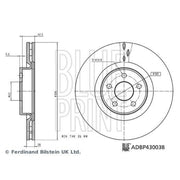 Blue Print 2 x Internally Vented Brake Discs fits Ford Focus II 2009-2011 2.5