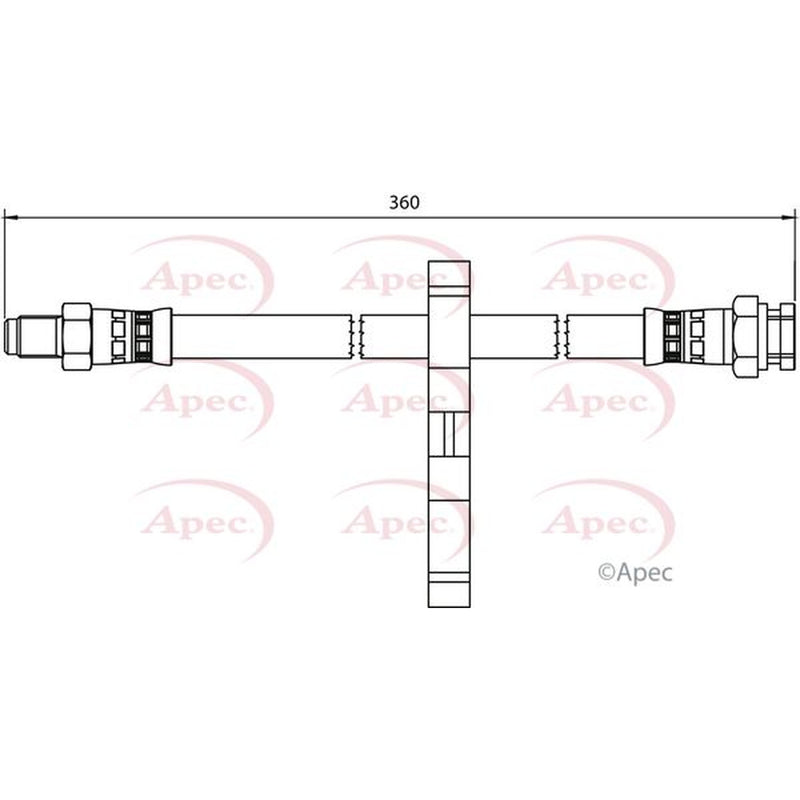Apec Brake Hydraulic Hose Line Rear Right fits Citroën Relay I 1994-2002 1.9 2.5
