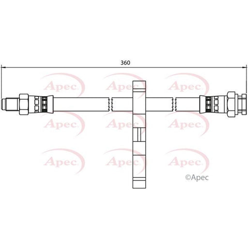 Apec Brake Hydraulic Hose Line Rear Right fits Citroën Relay I 1994-2002 1.9 2.5