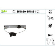 Valeo Electric Window Regulator Lifter Right Rear 851861