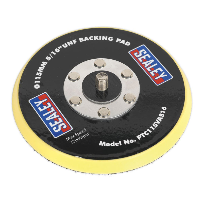 Sealey Hook & Loop Backing Pad 115mm 5/16"UNF PTC115VA516 Sealey  - Dynamic Drive