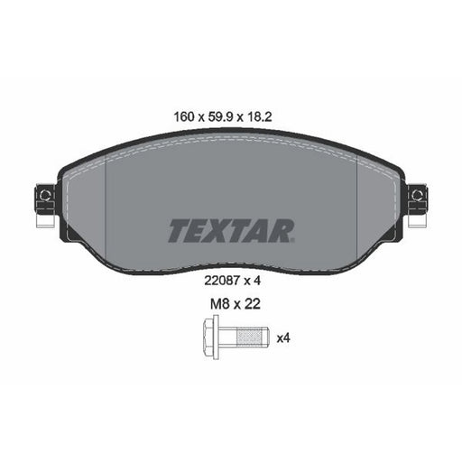 Textar Front Brake Pad Set 2208701