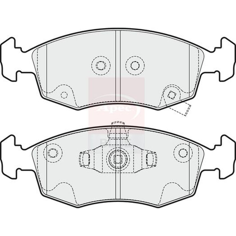 Apec Front Brake Pad Set fits Chrysler Ypsilon 2011-2021 0.9 1.2 1.3