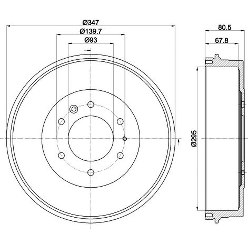 Mintex Brake Drum Assembly Rear fits Ford Ranger 1999-2012 2.2 2.5 3.0 3.2 4.0