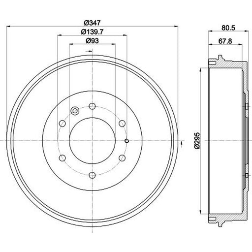 Mintex Brake Drum Assembly Rear fits Ford Ranger 1999-2012 2.2 2.5 3.0 3.2 4.0