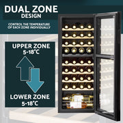 Baridi 36 Bottle Dual Zone Wine Fridge & Cooler DH91 Baridi - Dynamic Drive