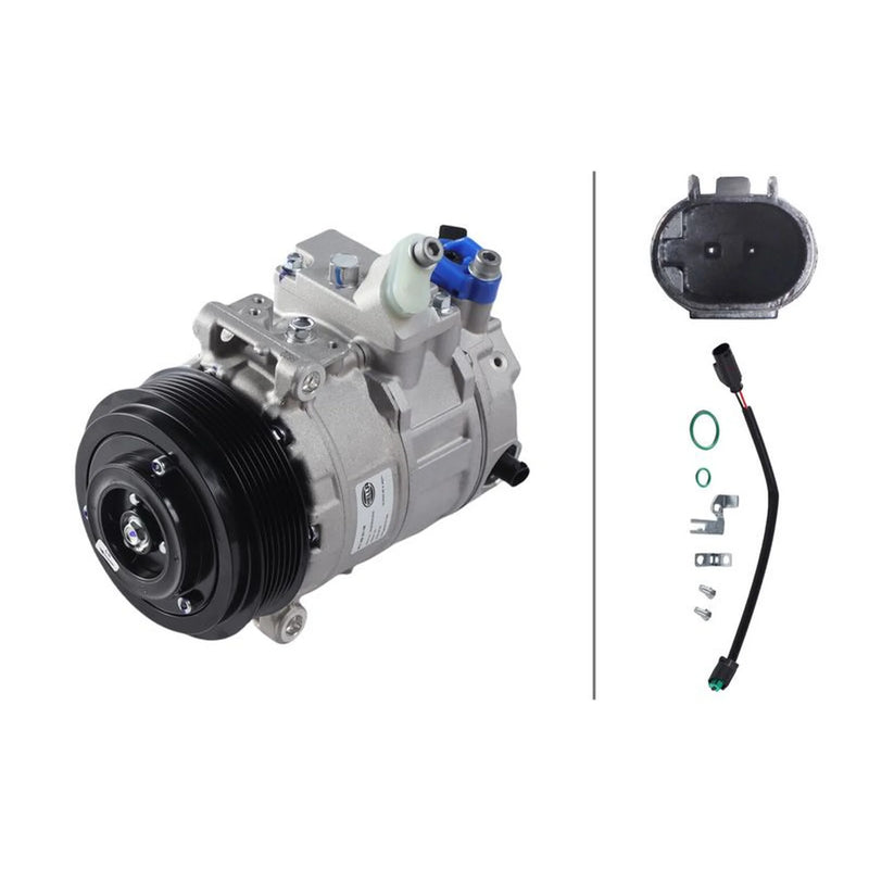 Hella Air Conditioning Compressor fits Mercedes-Benz C-Class 2002-2014