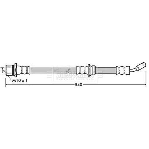 Borg & Beck Brake Hydraulic Hose Line Rear Left BBH7341