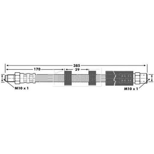 Borg & Beck Brake Hydraulic Hose Line Front Right BBH6871