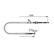 Bosch Handbrake Cable Rear fits Mitsubishi L200 1996-2007 2.4 2.5 2.8