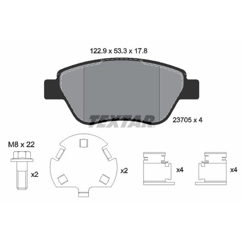 Textar Front Brake Pad Set 2370507