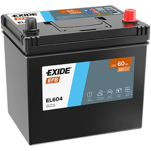 Exide Battery 12V 60Ah 520A EL604