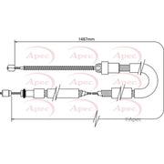 Apec Handbrake Cable Left Rear fits Audi A1 2010-2018 1.0 1.2 1.4 1.6 2.0