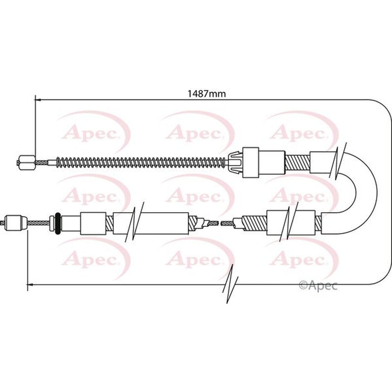 Apec Handbrake Cable Left Rear fits Audi A1 2010-2018 1.0 1.2 1.4 1.6 2.0