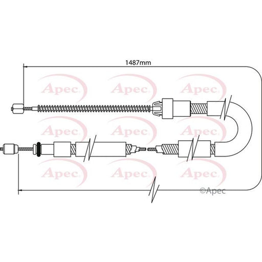 Apec Handbrake Cable Left Rear fits Audi A1 2010-2018 1.0 1.2 1.4 1.6 2.0