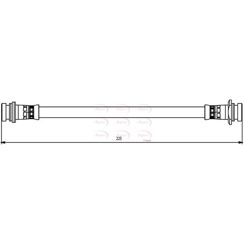 Apec Brake Hydraulic Hose Line Rear fits Chevrolet Kalos 2003-2013 1.2 1.4