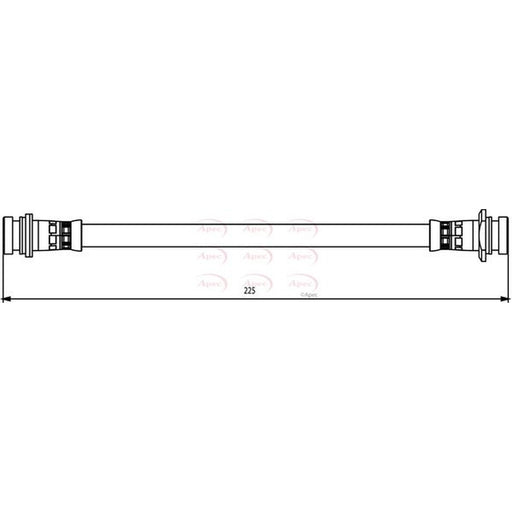 Apec Brake Hydraulic Hose Line Rear fits Chevrolet Kalos 2003-2013 1.2 1.4